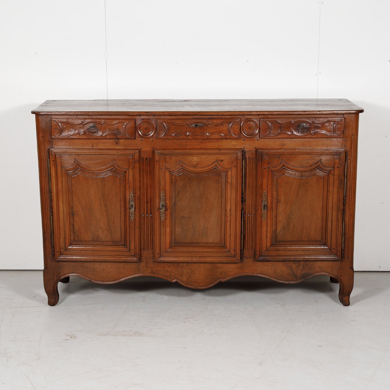 French Country 3 Doors 3 Drawers Louis XV Enfilade Buffet