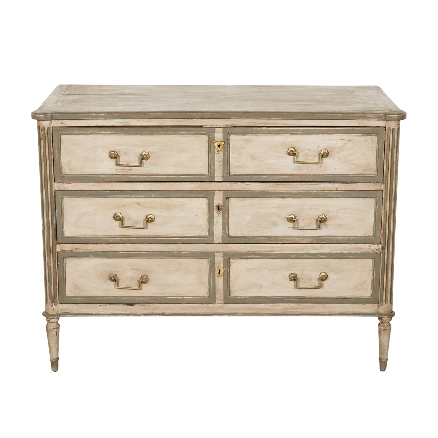 French 19th Century Louis XVI Style Painted Three-Drawer Commode