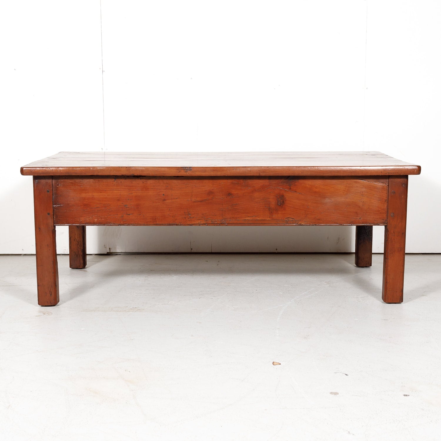 18th Century French Country Solid Cherry Coffee Table with Drawers