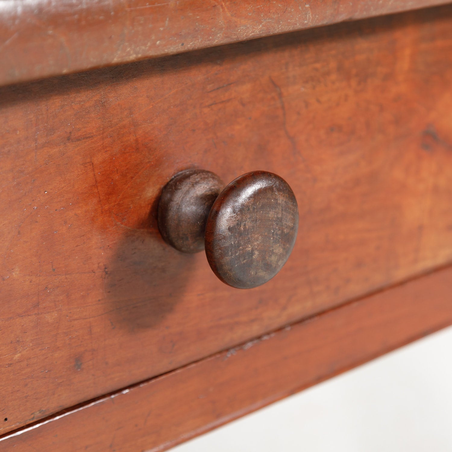 18th Century French Country Solid Cherry Coffee Table with Drawers