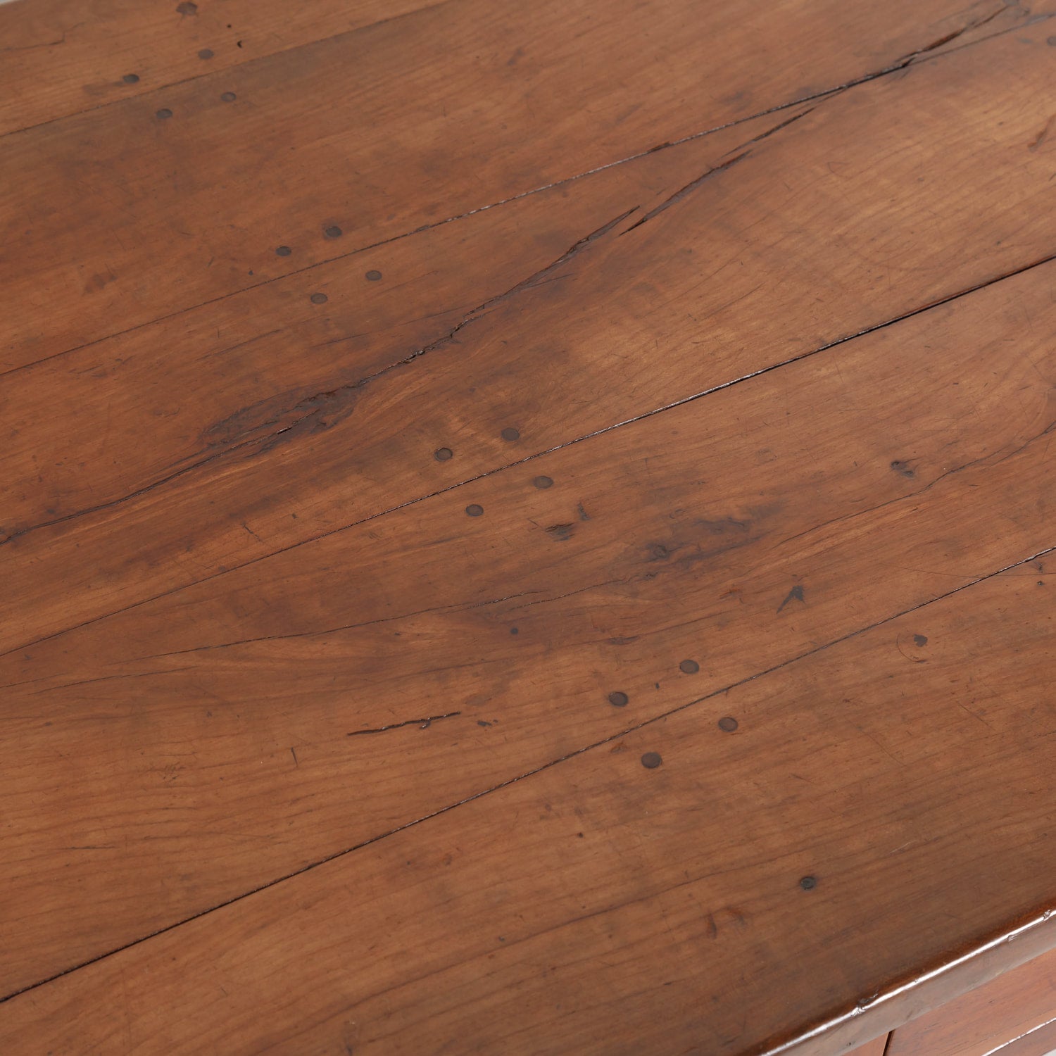 18th Century French Country Solid Cherry Coffee Table with Drawers