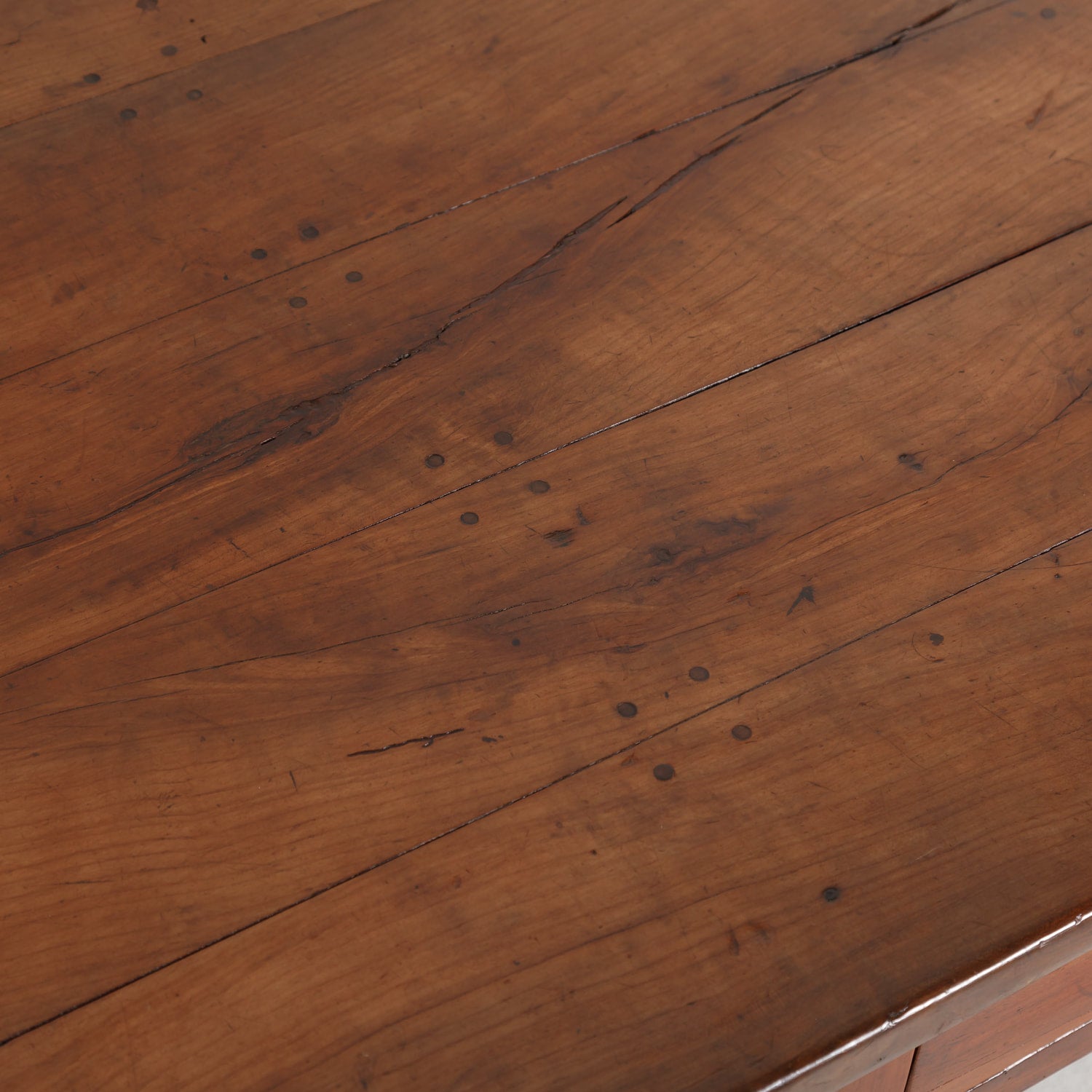 18th Century French Country Solid Cherry Coffee Table with Drawers