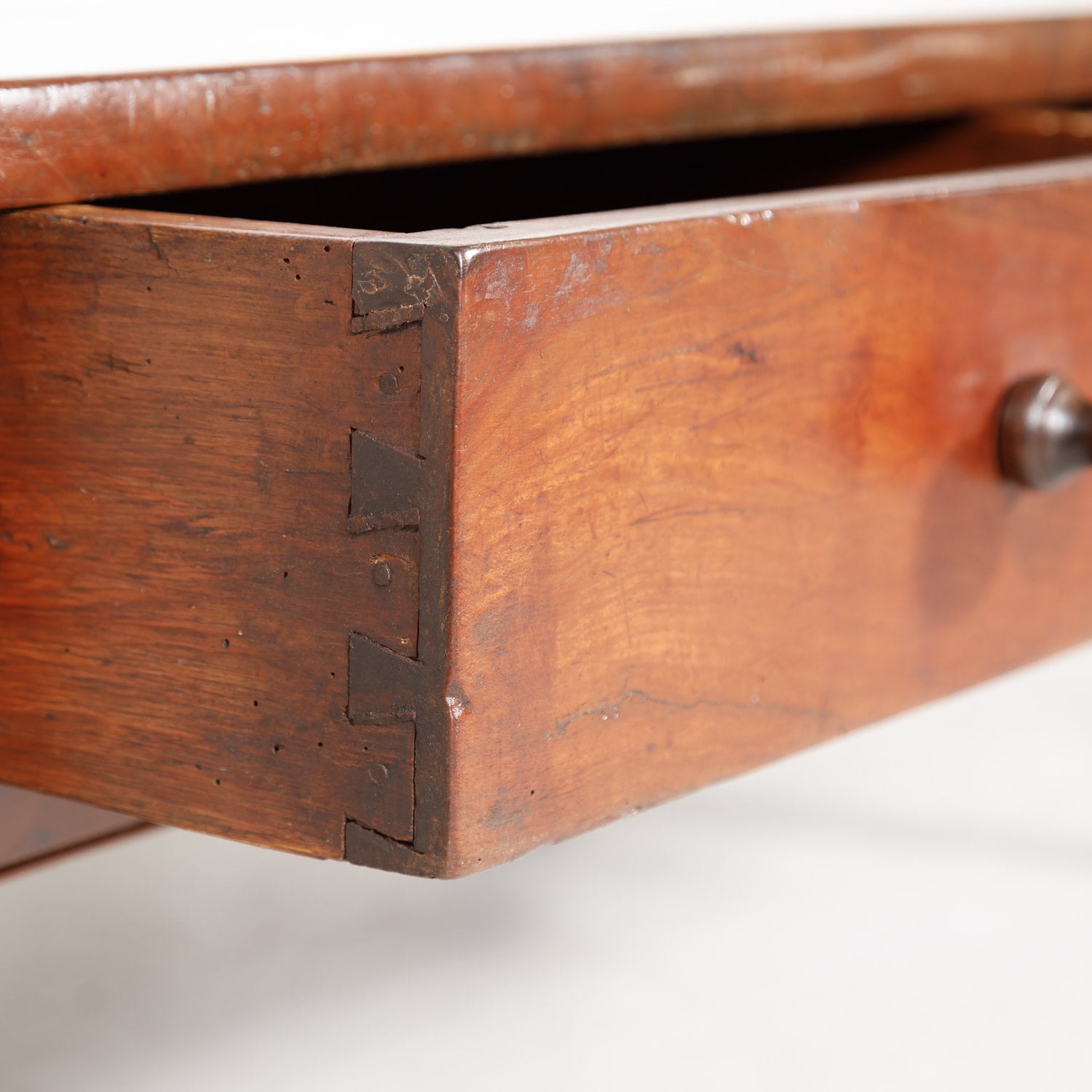 18th Century French Country Solid Cherry Coffee Table with Drawers