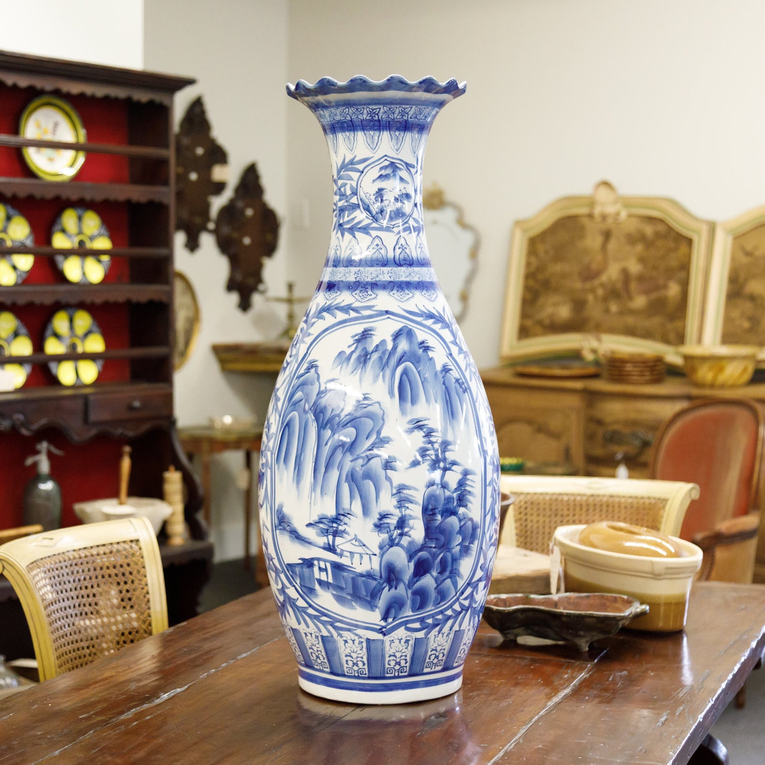 Large Chinese Blue and White Vase