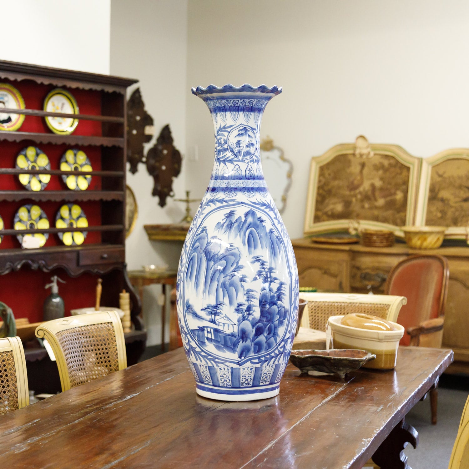 Large Chinese Blue and White Vase
