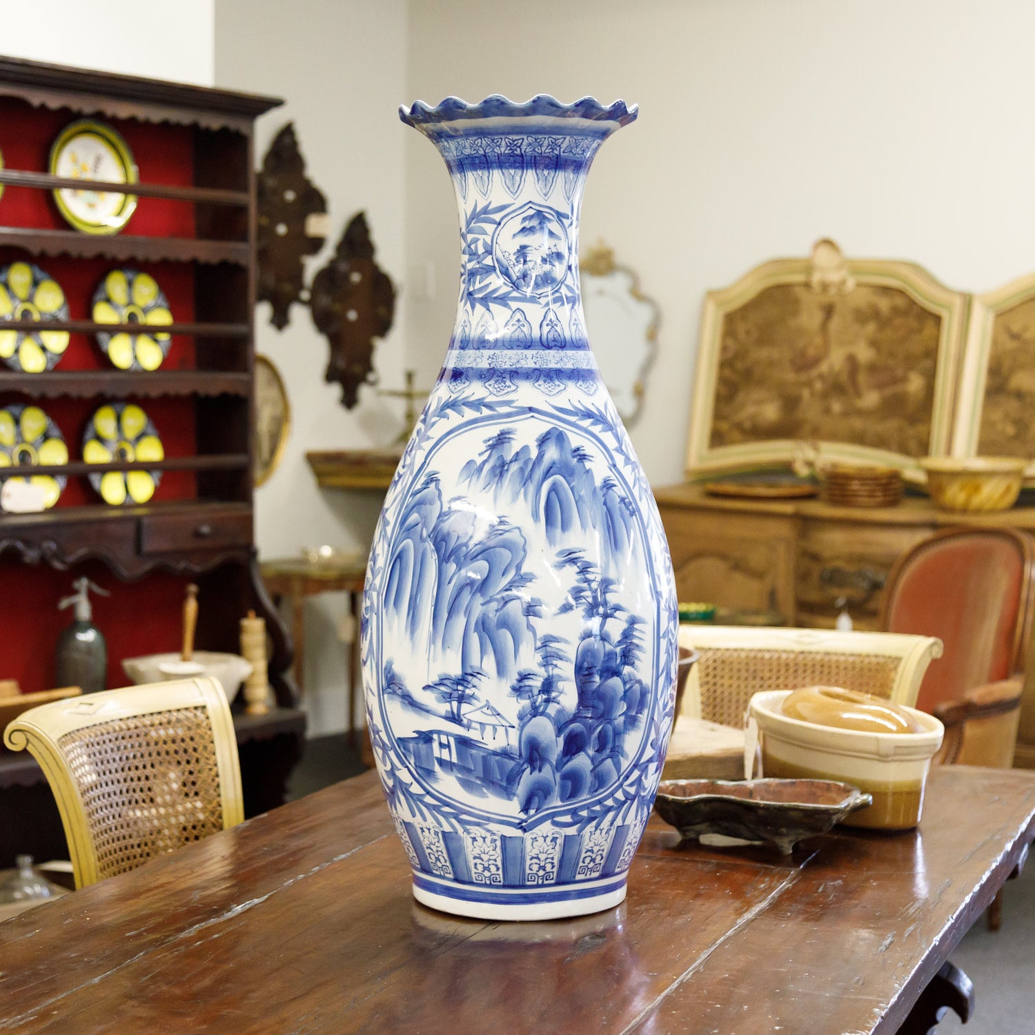 Large Chinese Blue and White Vase