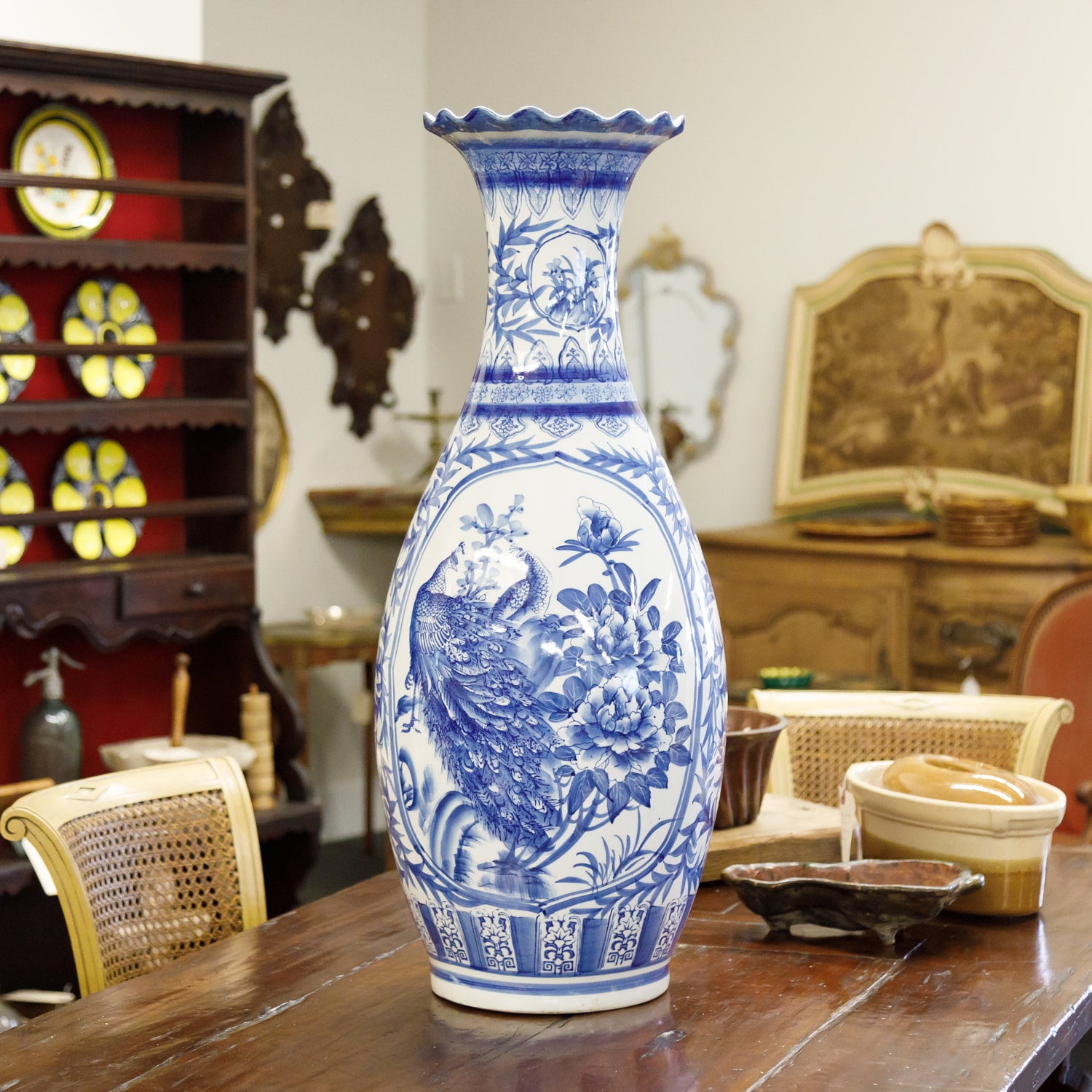 Large Chinese Blue and White Vase