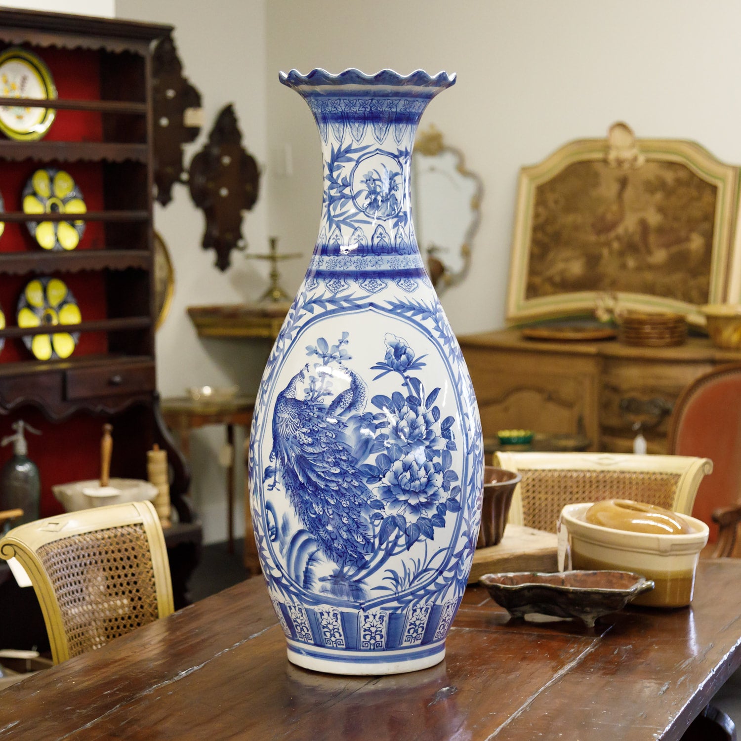 Large Chinese Blue and White Vase