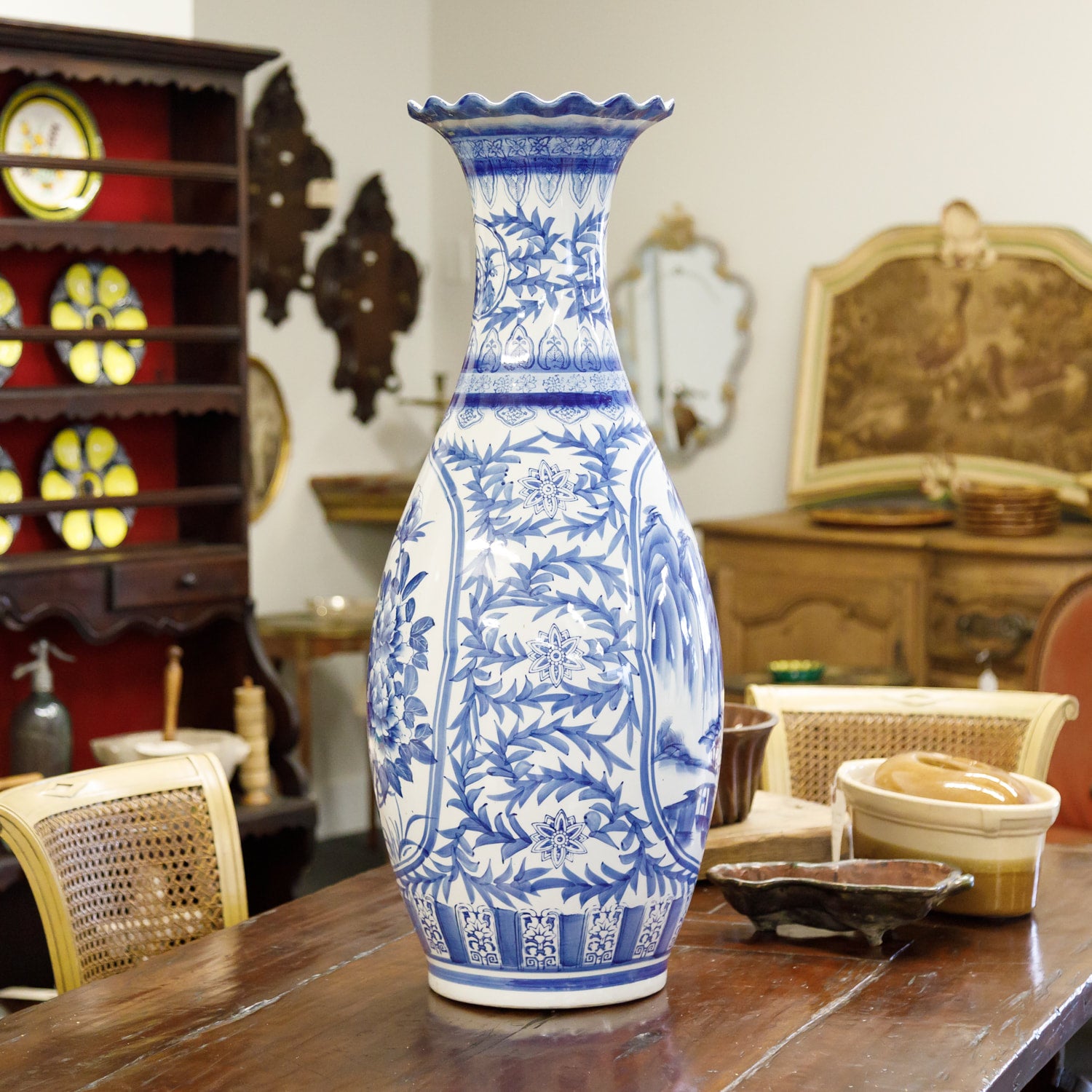 Large Chinese Blue and White Vase