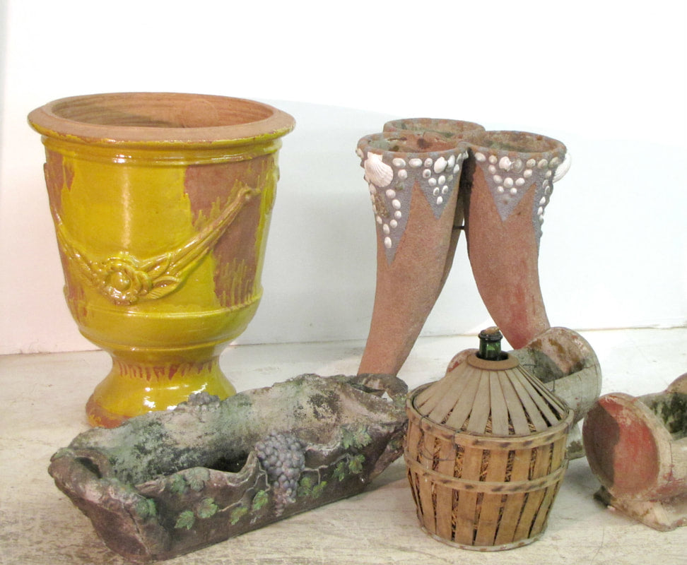 Large French Glazed Yellow Anduze Pot