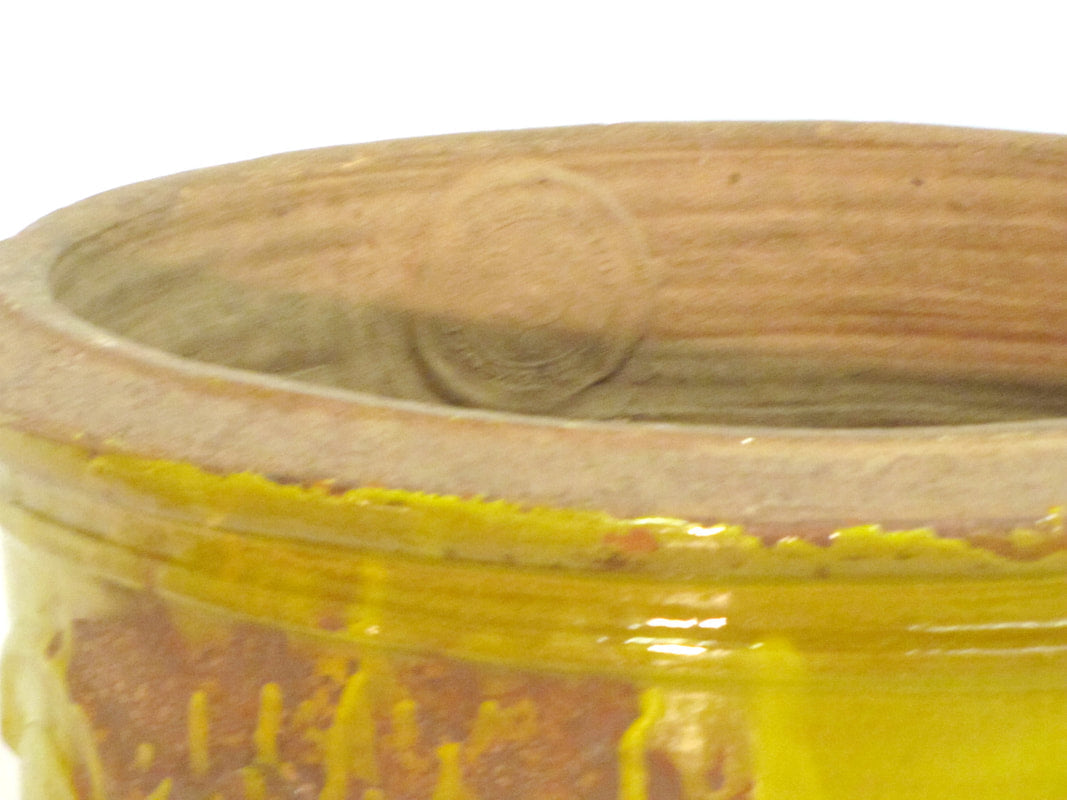 Large French Glazed Yellow Anduze Pot