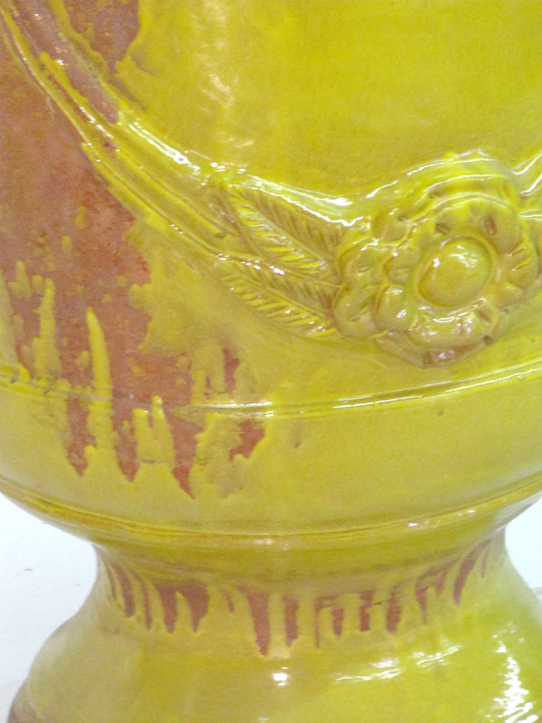 Large French Glazed Yellow Anduze Pot