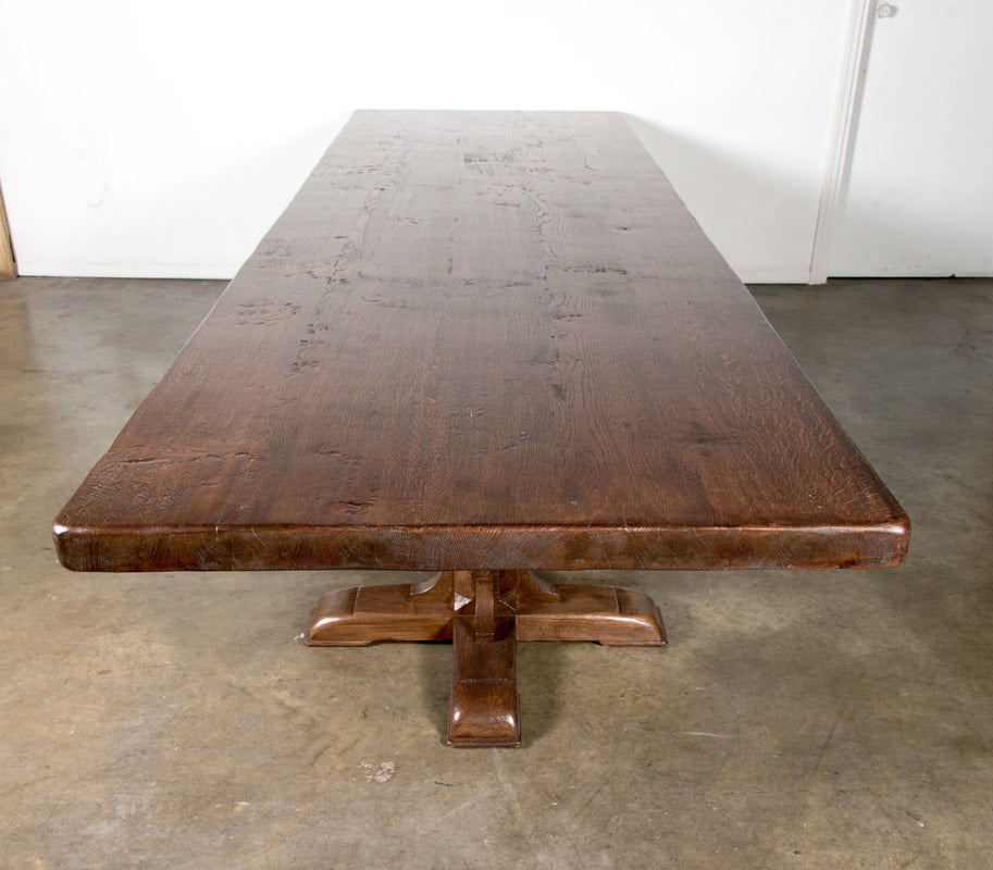 Custom 10-Foot French Farmhouse Table Handcrafted from Imported French Oak  