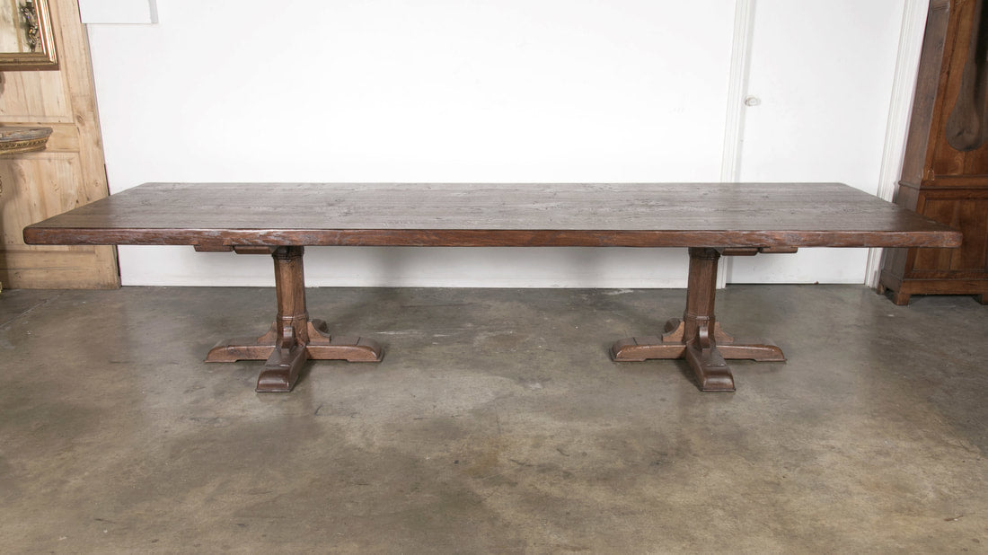 Custom 10-Foot French Farmhouse Table Handcrafted from Imported French Oak  