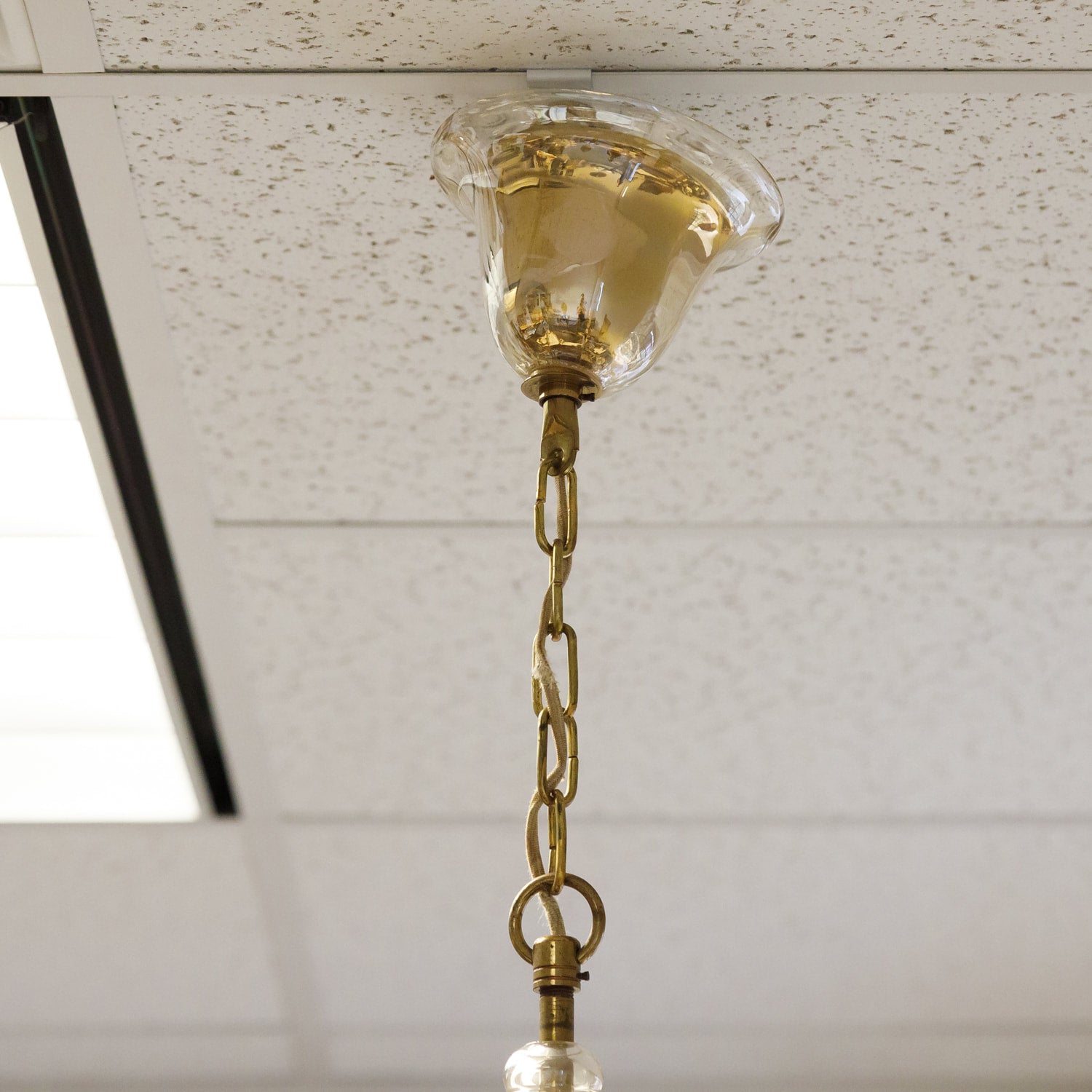 Champagne Colored Six-Light Murano Chandelier