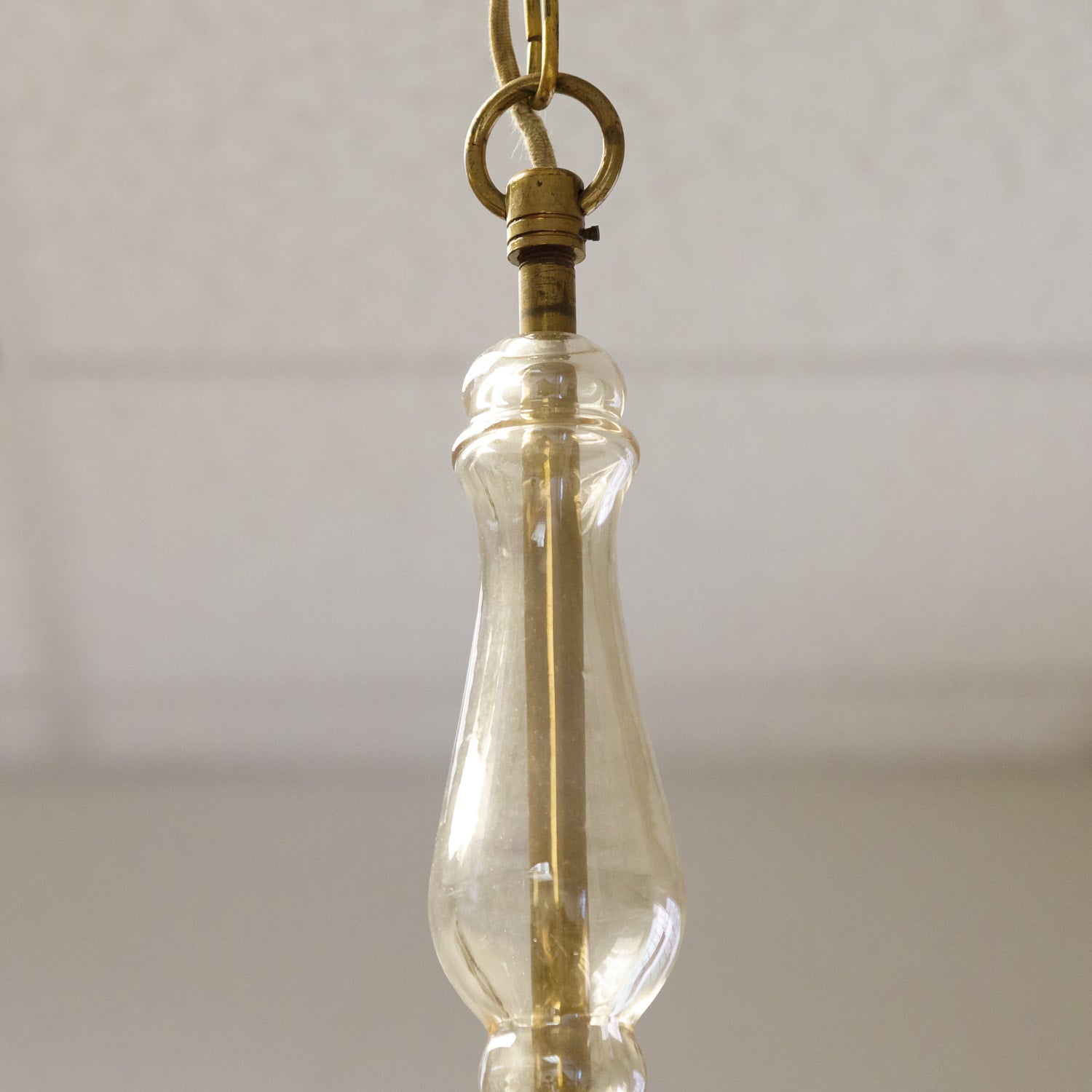 Champagne Colored Six-Light Murano Chandelier