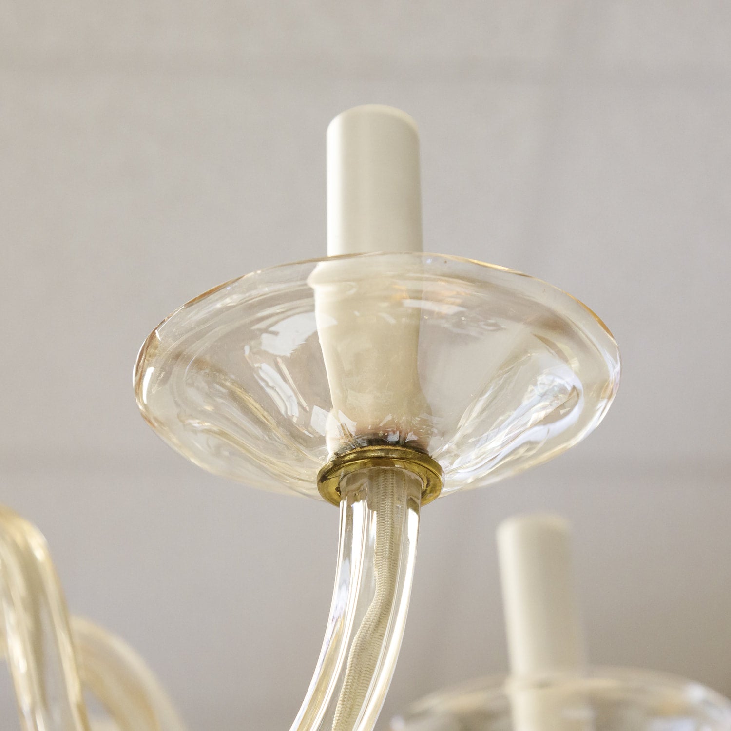 Champagne Colored Six-Light Murano Chandelier