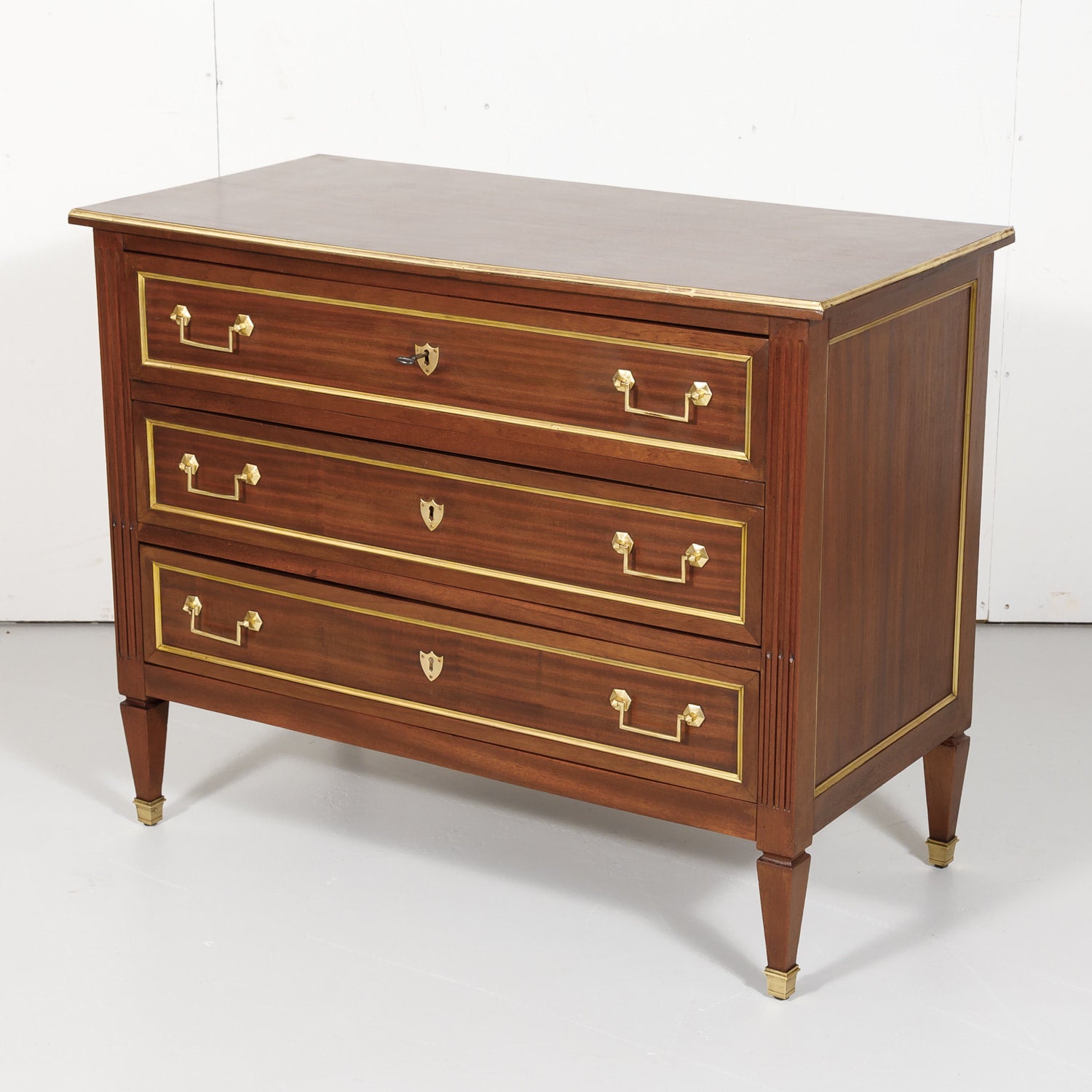 Antique French Louis XVI Style Mahogany Commode or Chest of Drawers