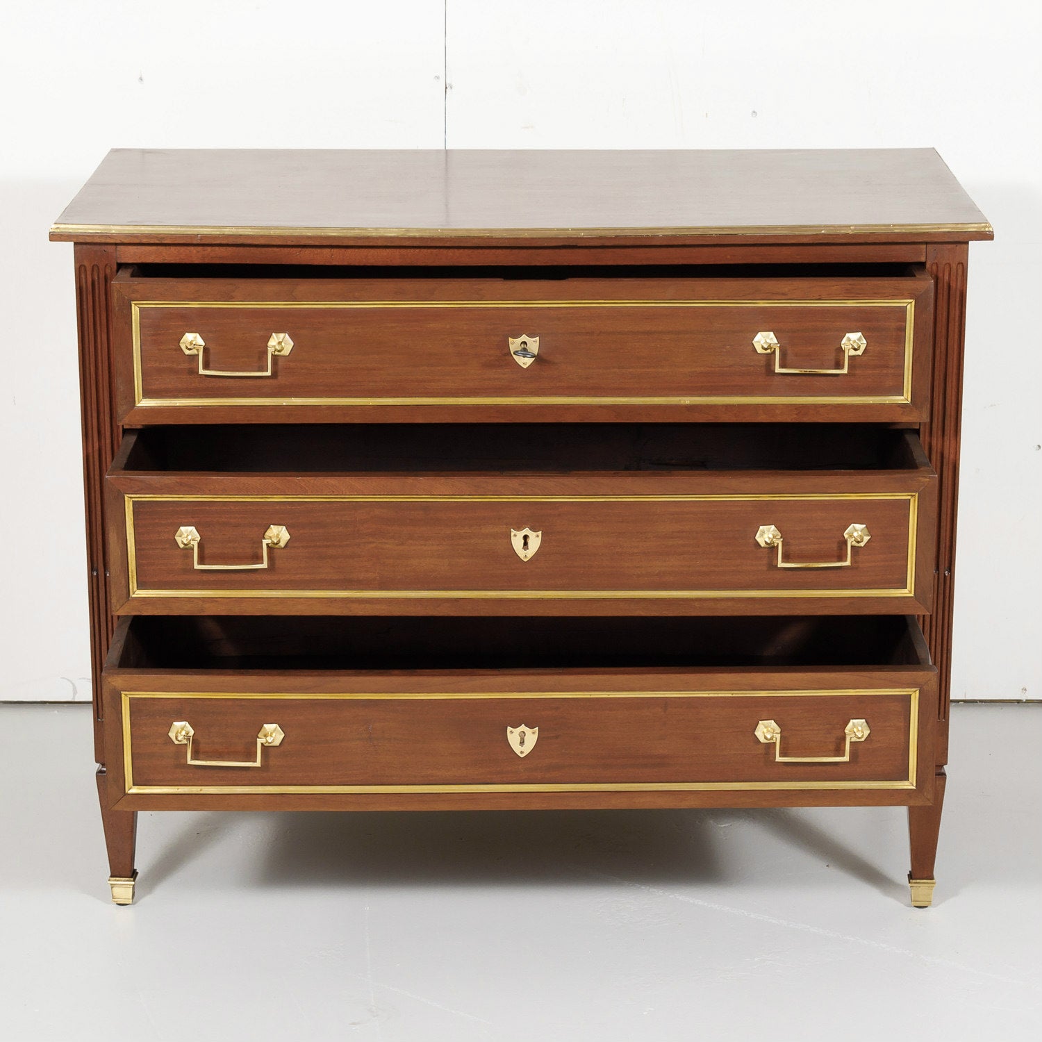 Antique French Louis XVI Style Mahogany Commode or Chest of Drawers