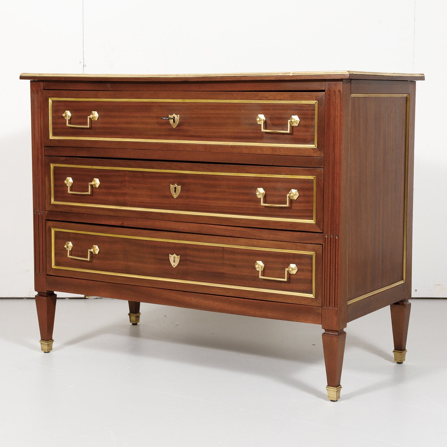 Antique French Louis XVI Style Mahogany Commode or Chest of Drawers