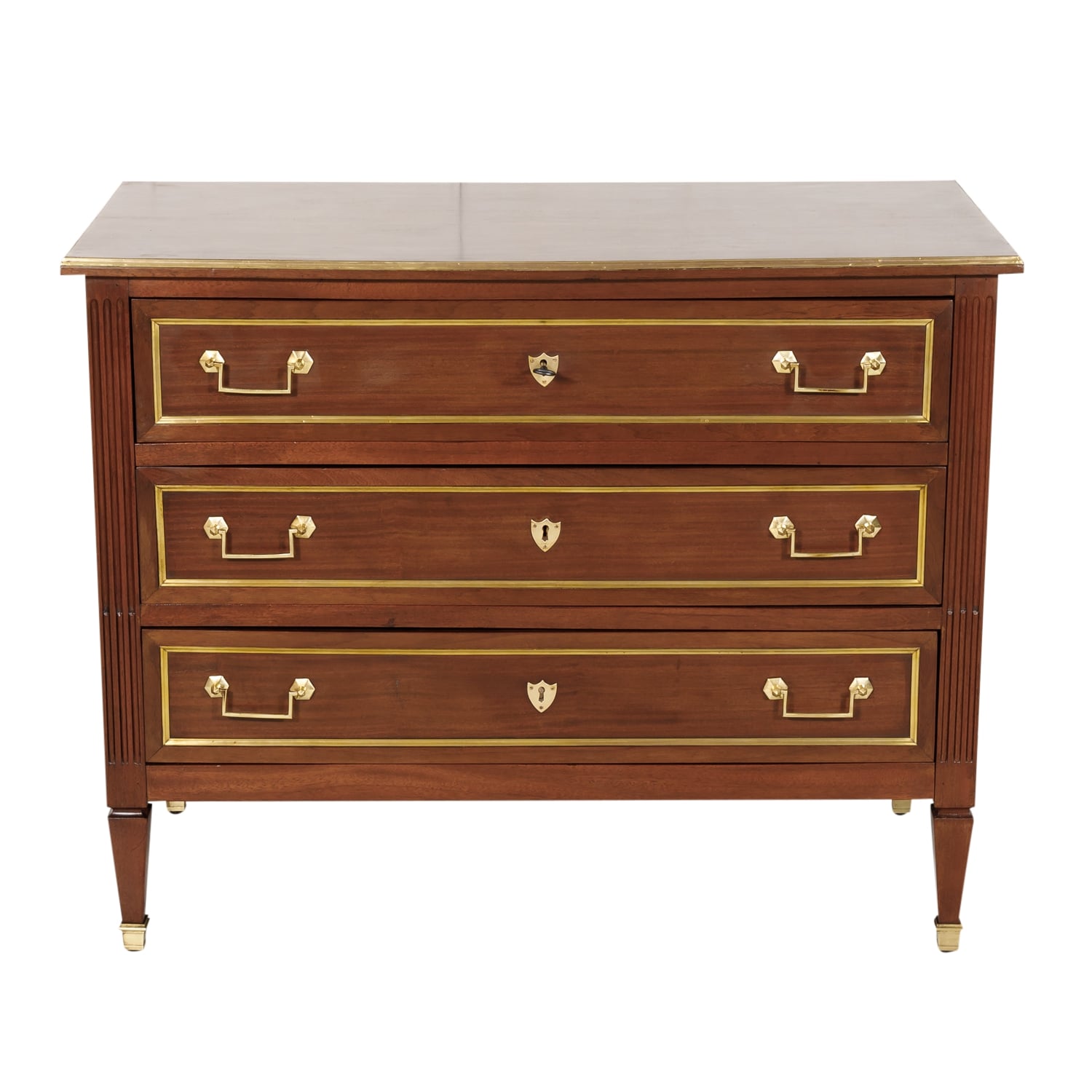 Antique French Louis XVI Style Mahogany Commode or Chest of Drawers