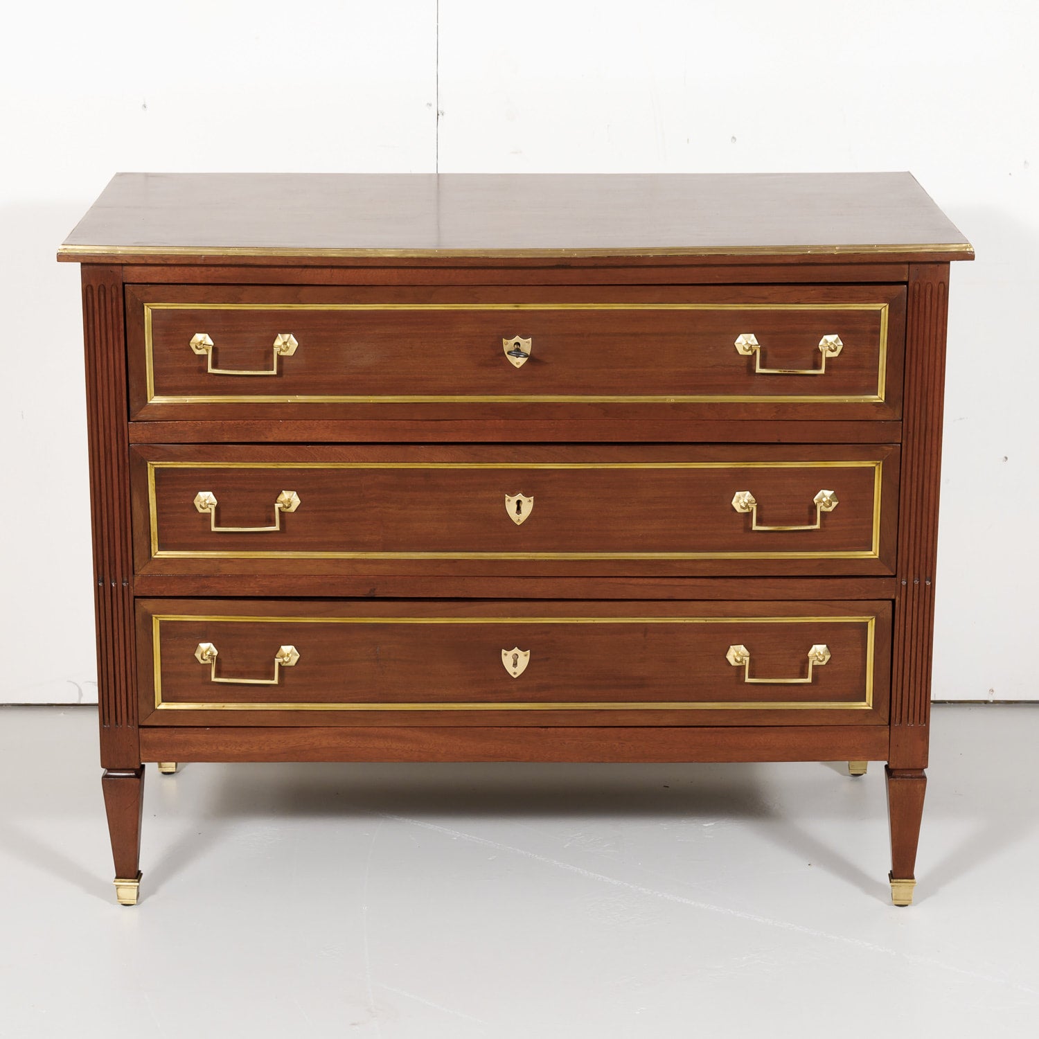 Antique French Louis XVI Style Mahogany Commode or Chest of Drawers