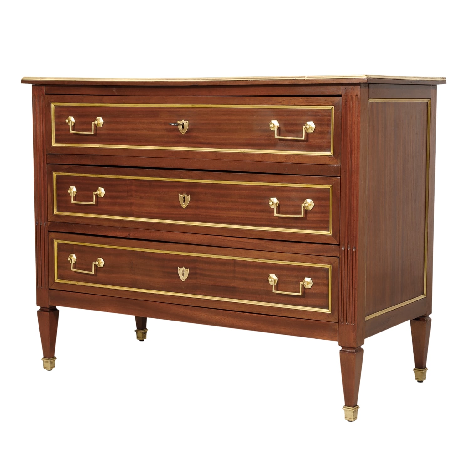 Antique French Louis XVI Style Mahogany Commode or Chest of Drawers