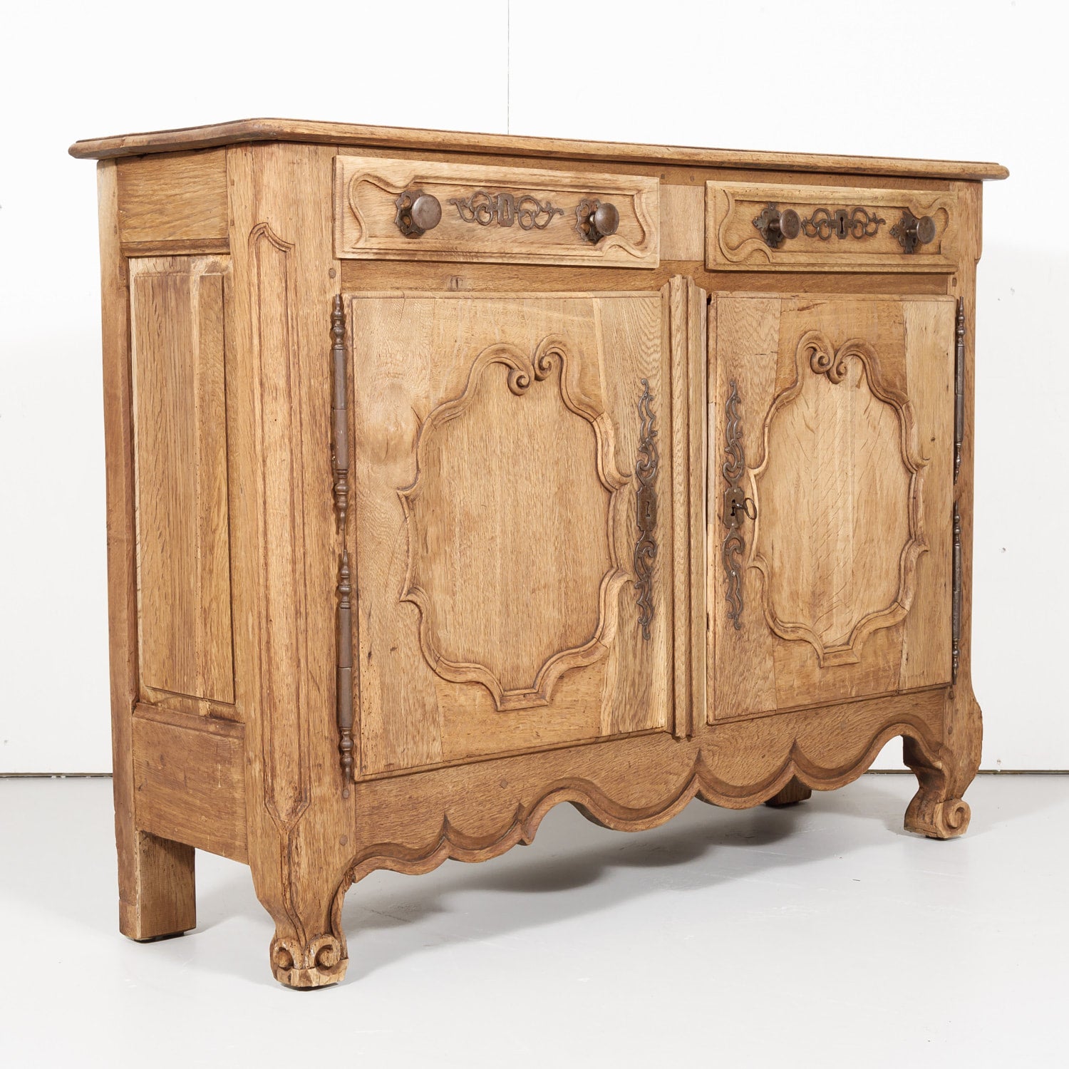 18th Century French Country Louis XV Period Bleached Oak Buffet