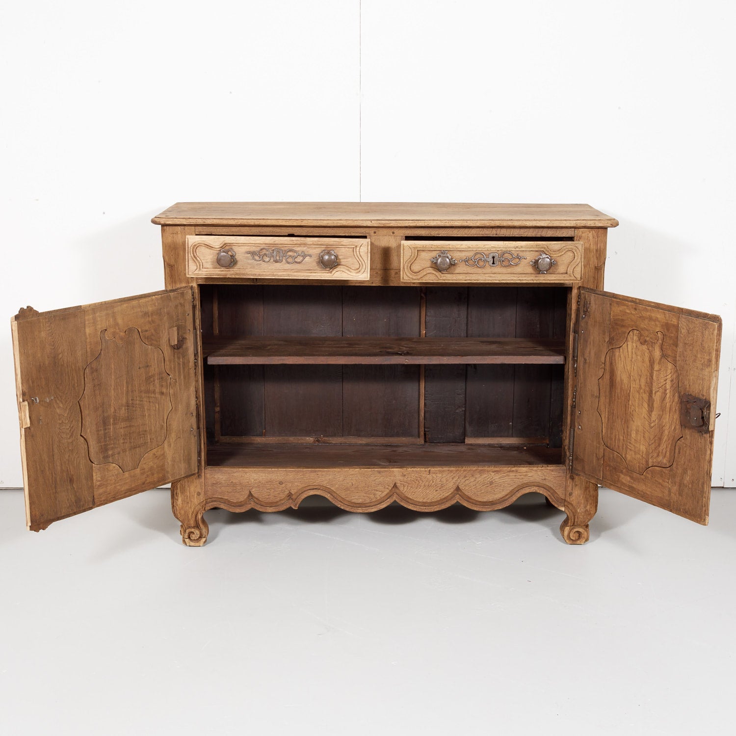 18th Century French Country Louis XV Period Bleached Oak Buffet