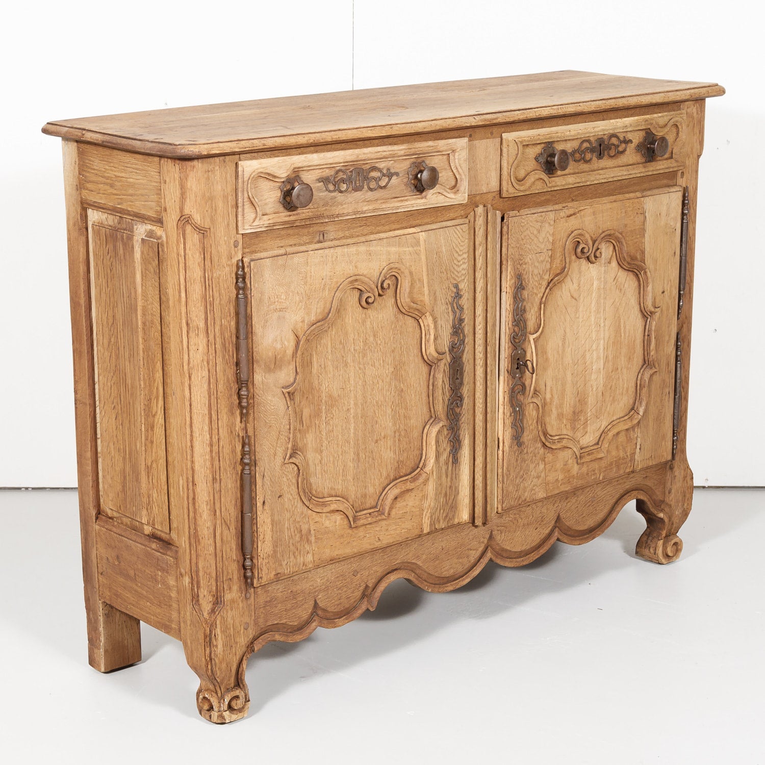 18th Century French Country Louis XV Period Bleached Oak Buffet