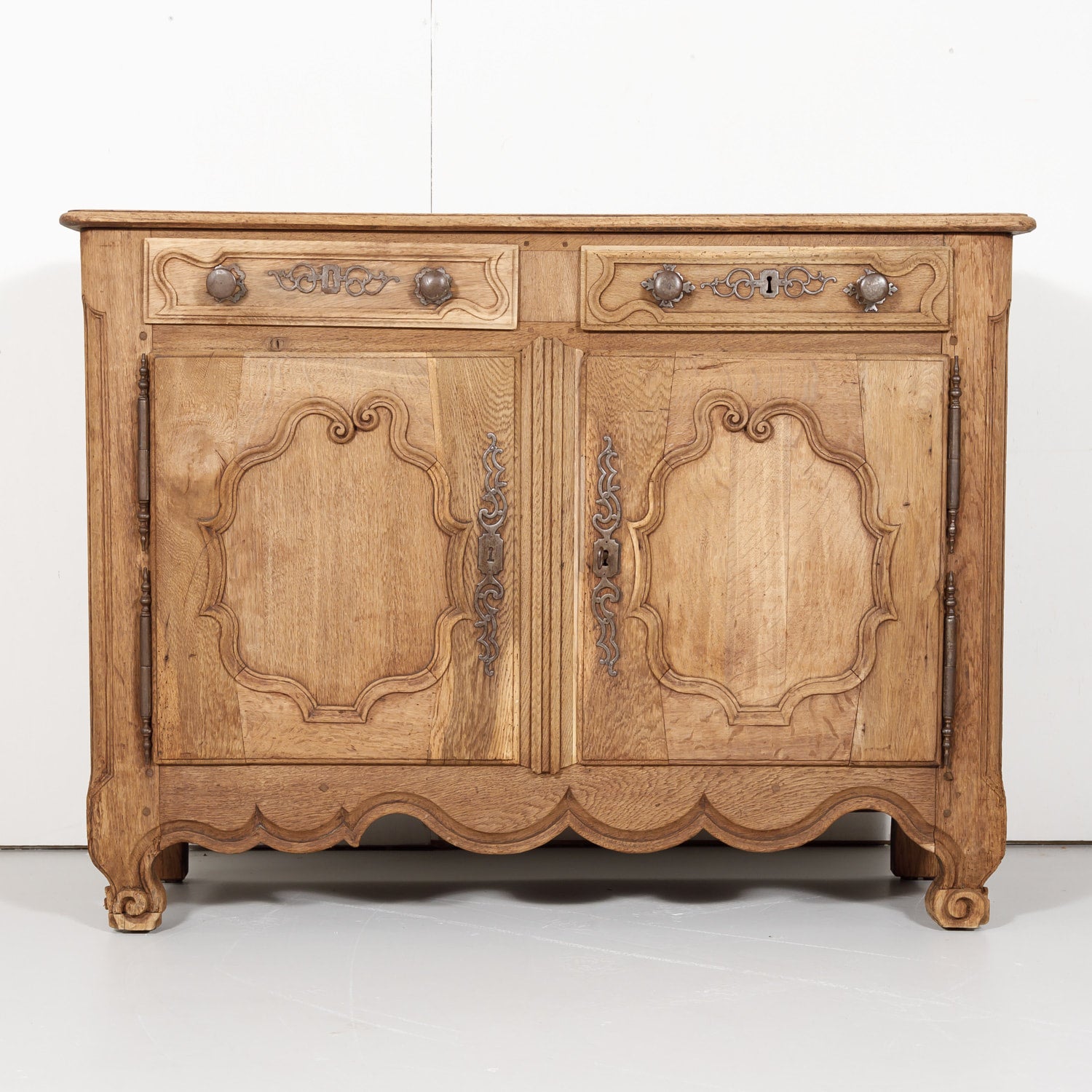 18th Century French Country Louis XV Period Bleached Oak Buffet