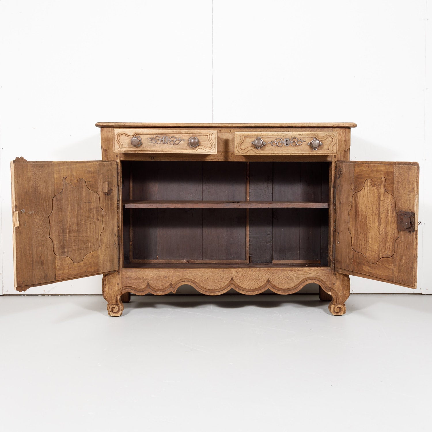 18th Century French Country Louis XV Period Bleached Oak Buffet