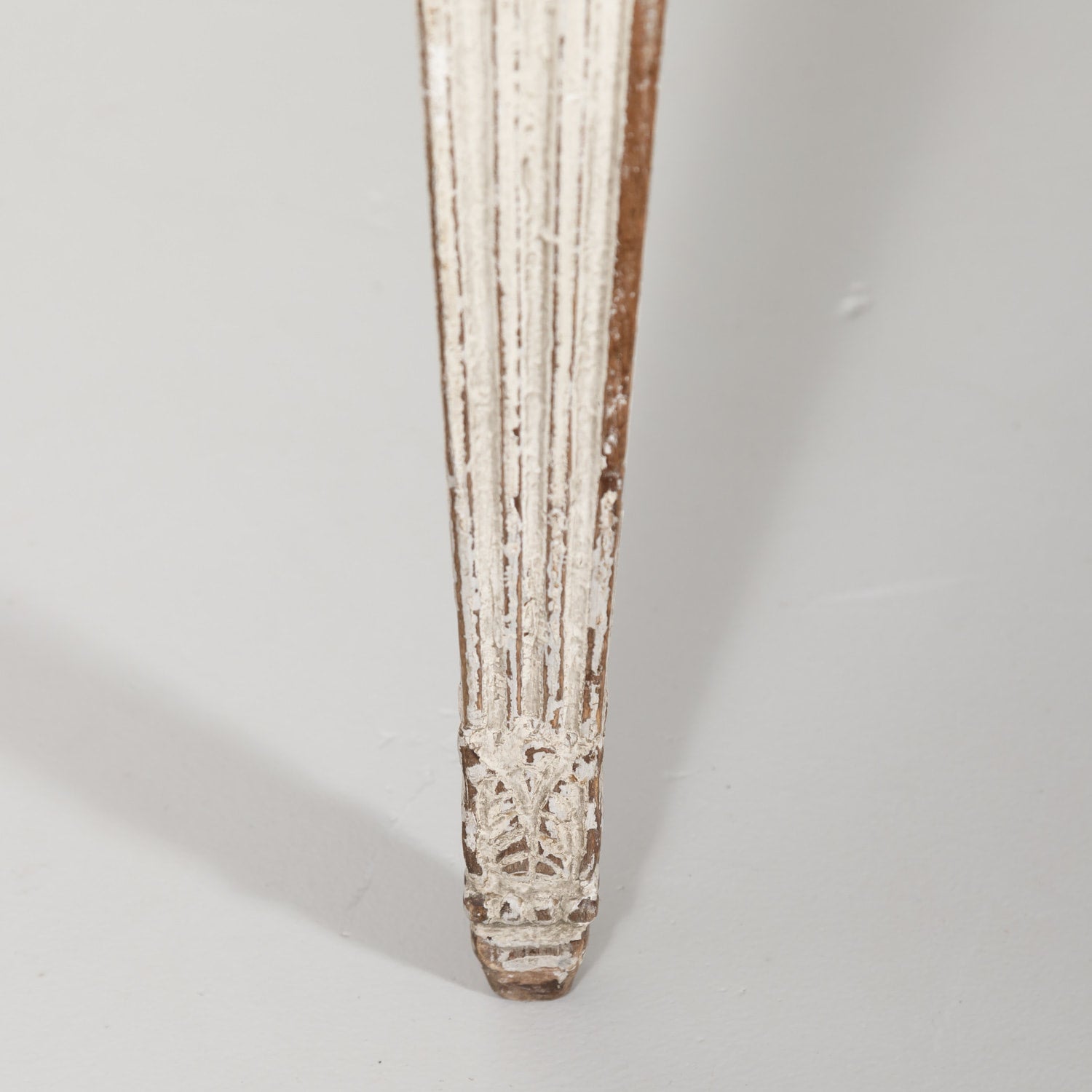 19th Century Antique French Louis XVI Style Painted Farm Table with Faux Marble Top