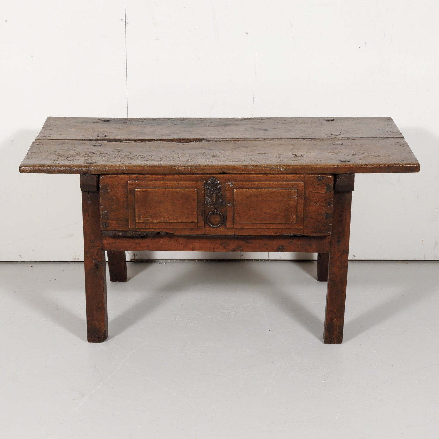 18th Century Solid Walnut Spanish Side Table