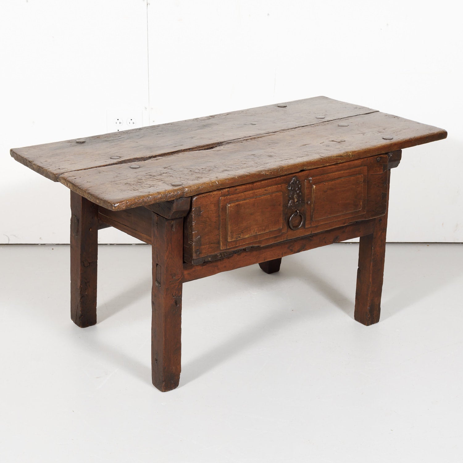 18th Century Solid Walnut Spanish Side Table