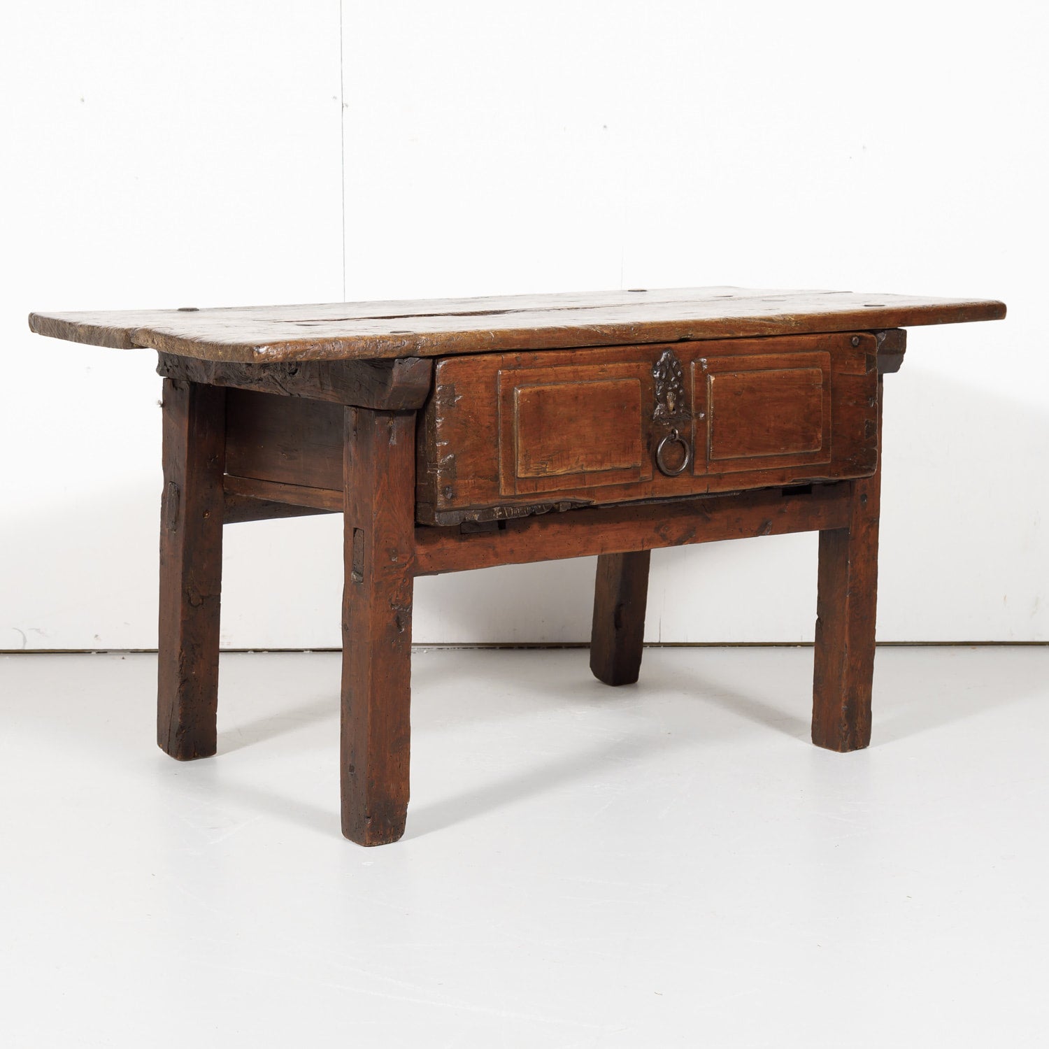 18th Century Solid Walnut Spanish Side Table