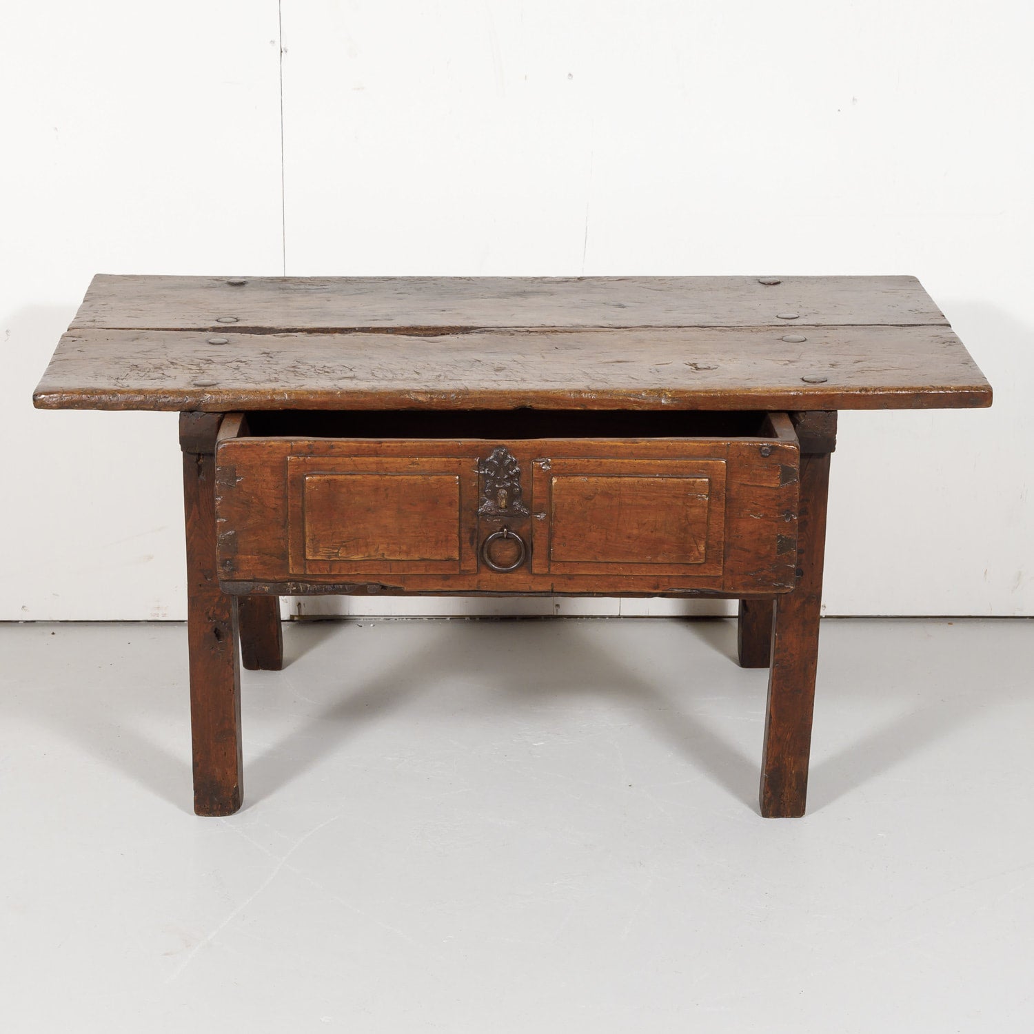 18th Century Solid Walnut Spanish Side Table