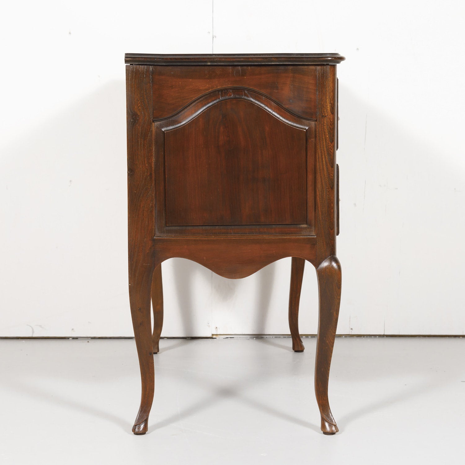 Antique French Louis XV Style Walnut Petite Serpentine Commode Sauteuse 