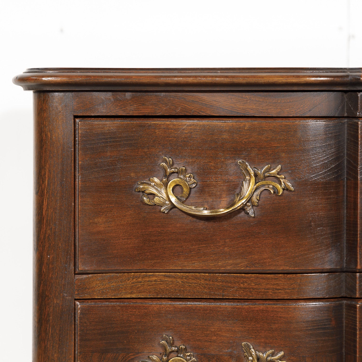 Antique French Louis XV Style Walnut Petite Serpentine Commode Sauteuse 