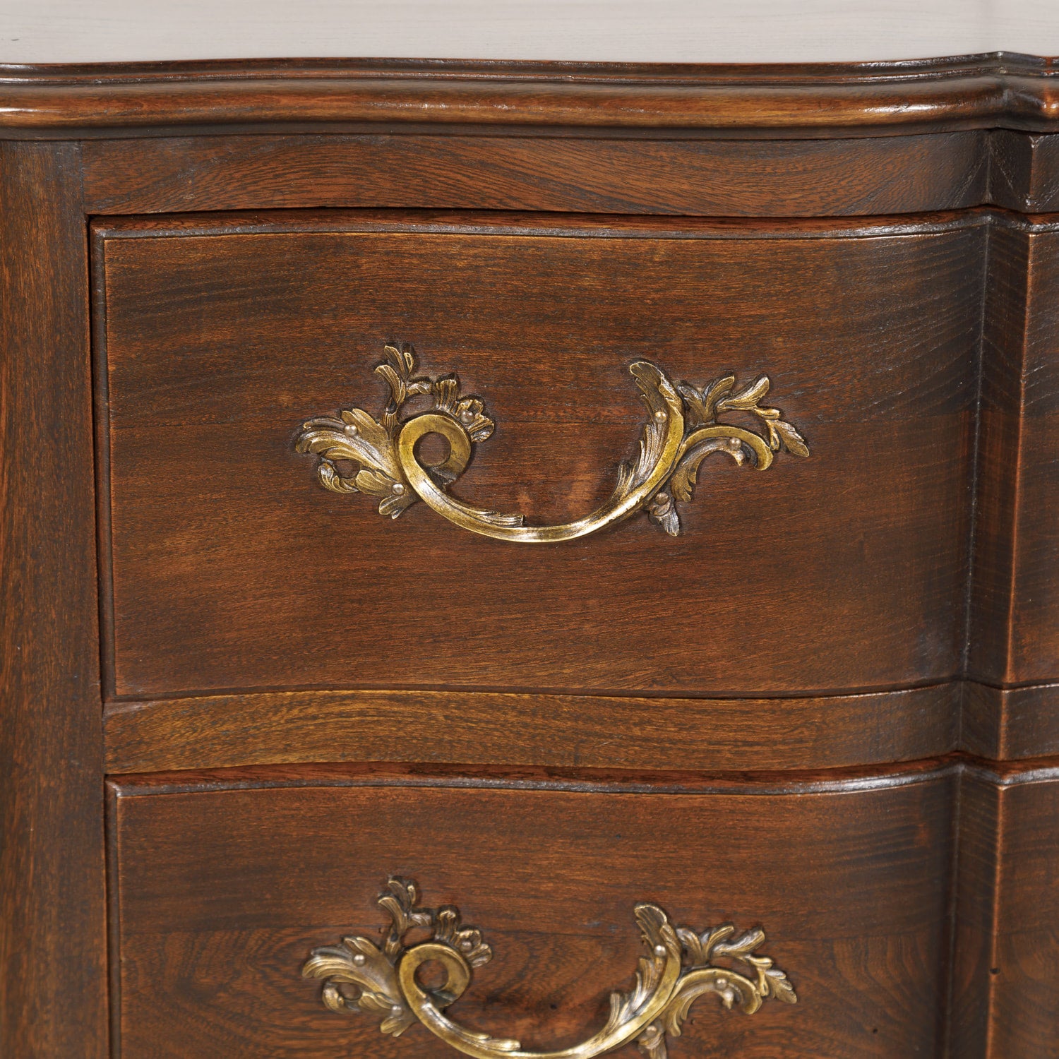 Antique French Louis XV Style Walnut Petite Serpentine Commode Sauteuse 