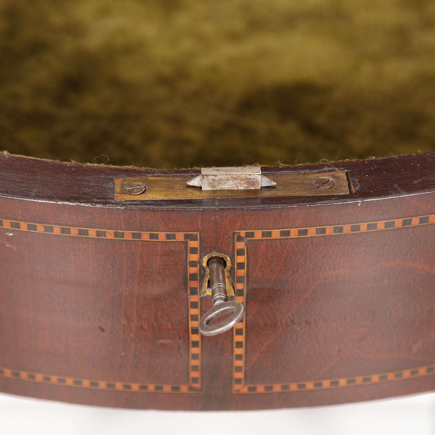 19th Century French Round Louis XVI Style Fruitwood Lift Top Side Table with Marquetry Inlay