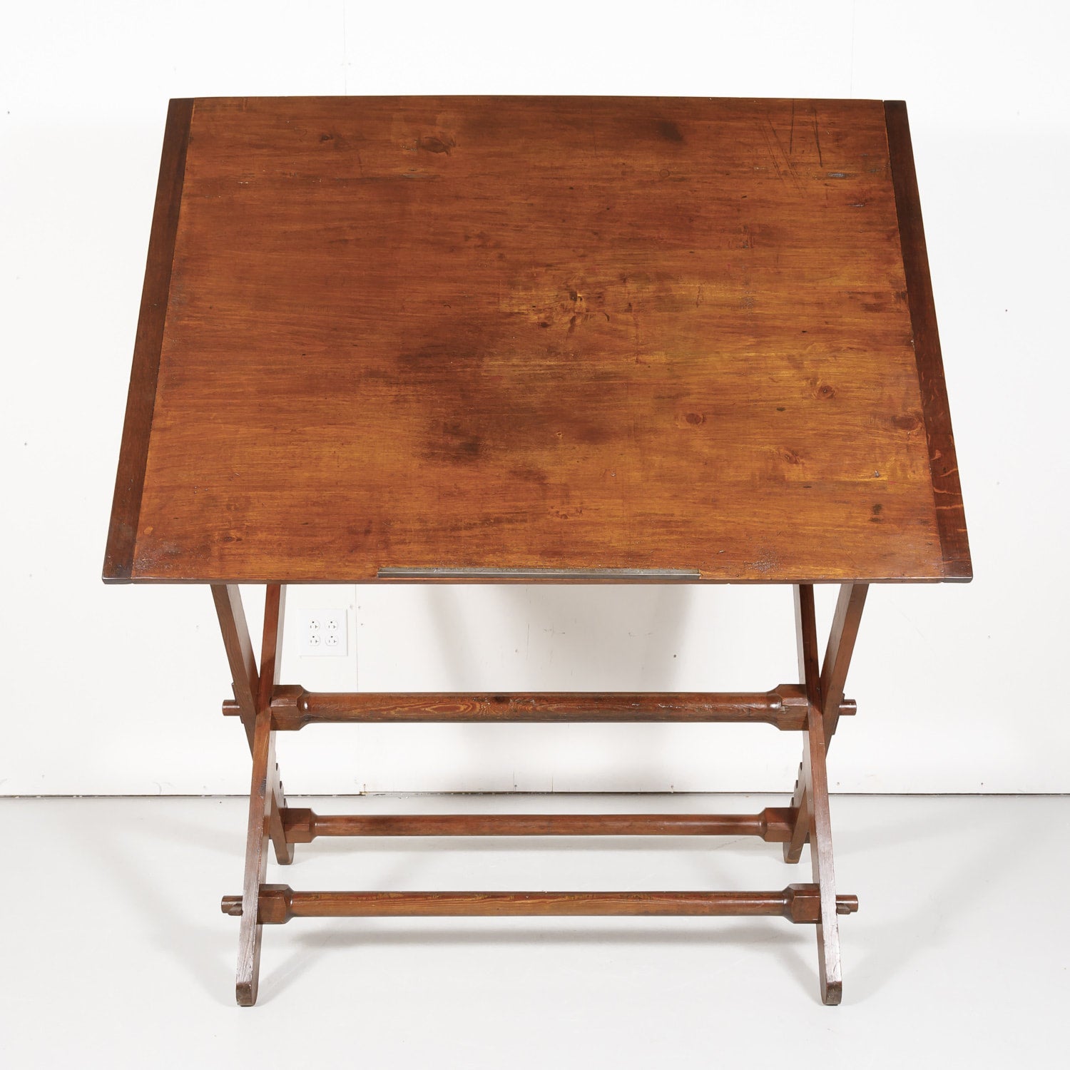 19th Century Custom Made Solid Wood French Drafting Table or Architect's Desk