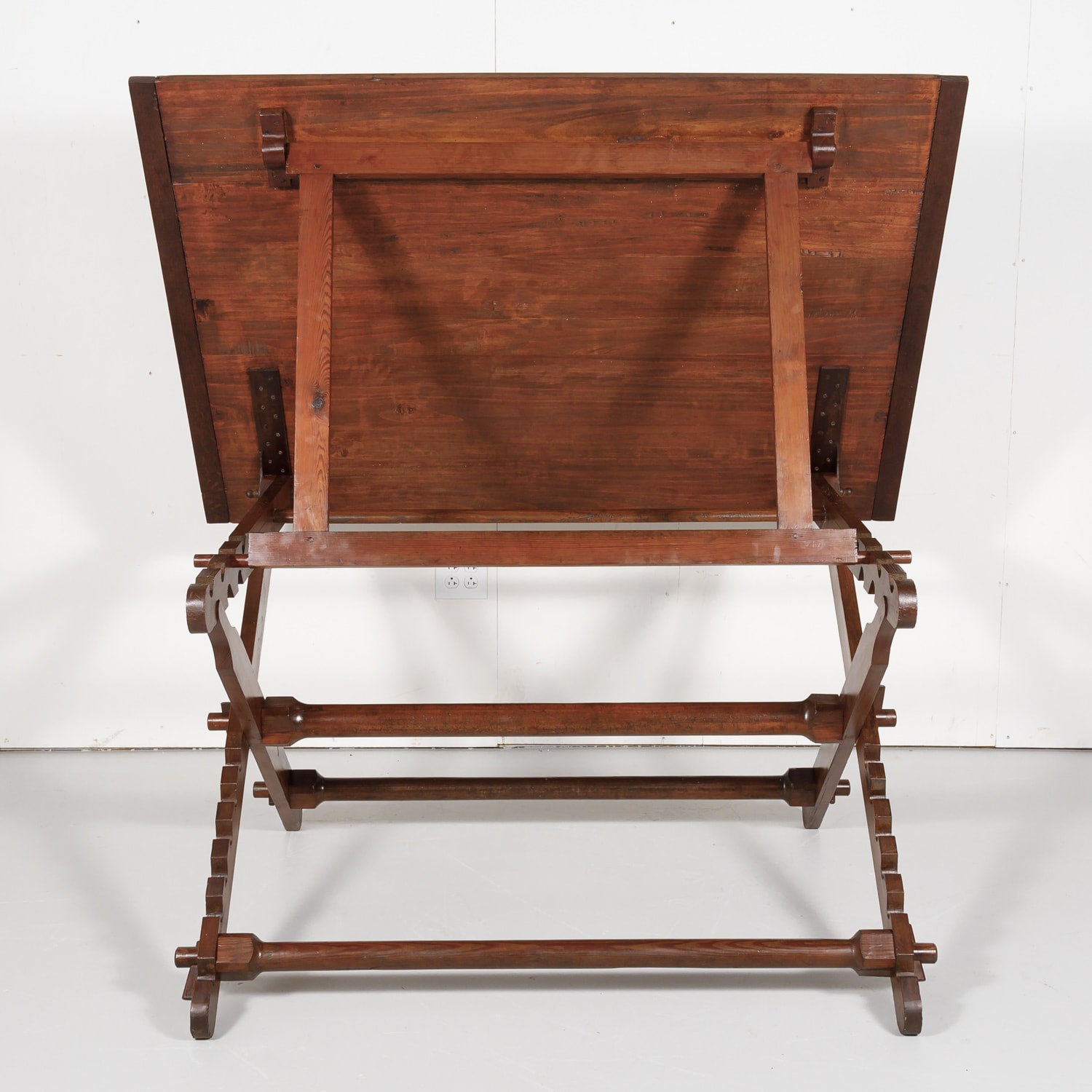 19th Century Custom Made Solid Wood French Drafting Table or Architect's Desk