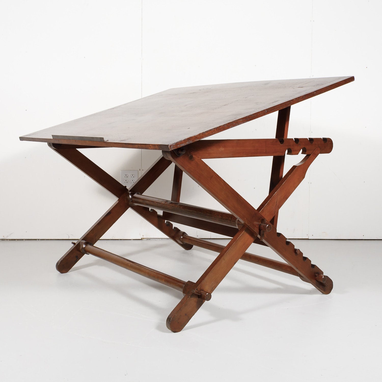 19th Century Custom Made Solid Wood French Drafting Table or Architect's Desk