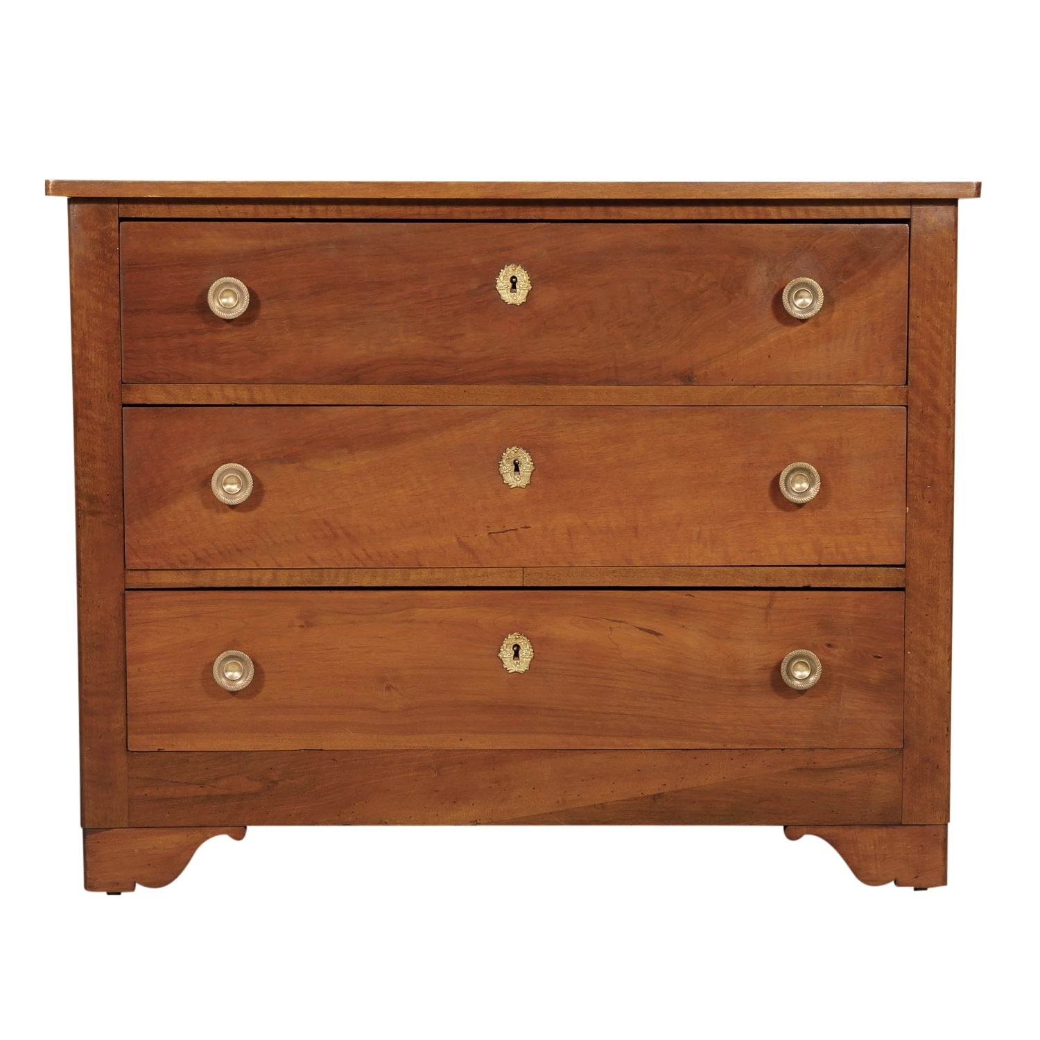 19th Century Restauration Period Three-Drawer Walnut Commode