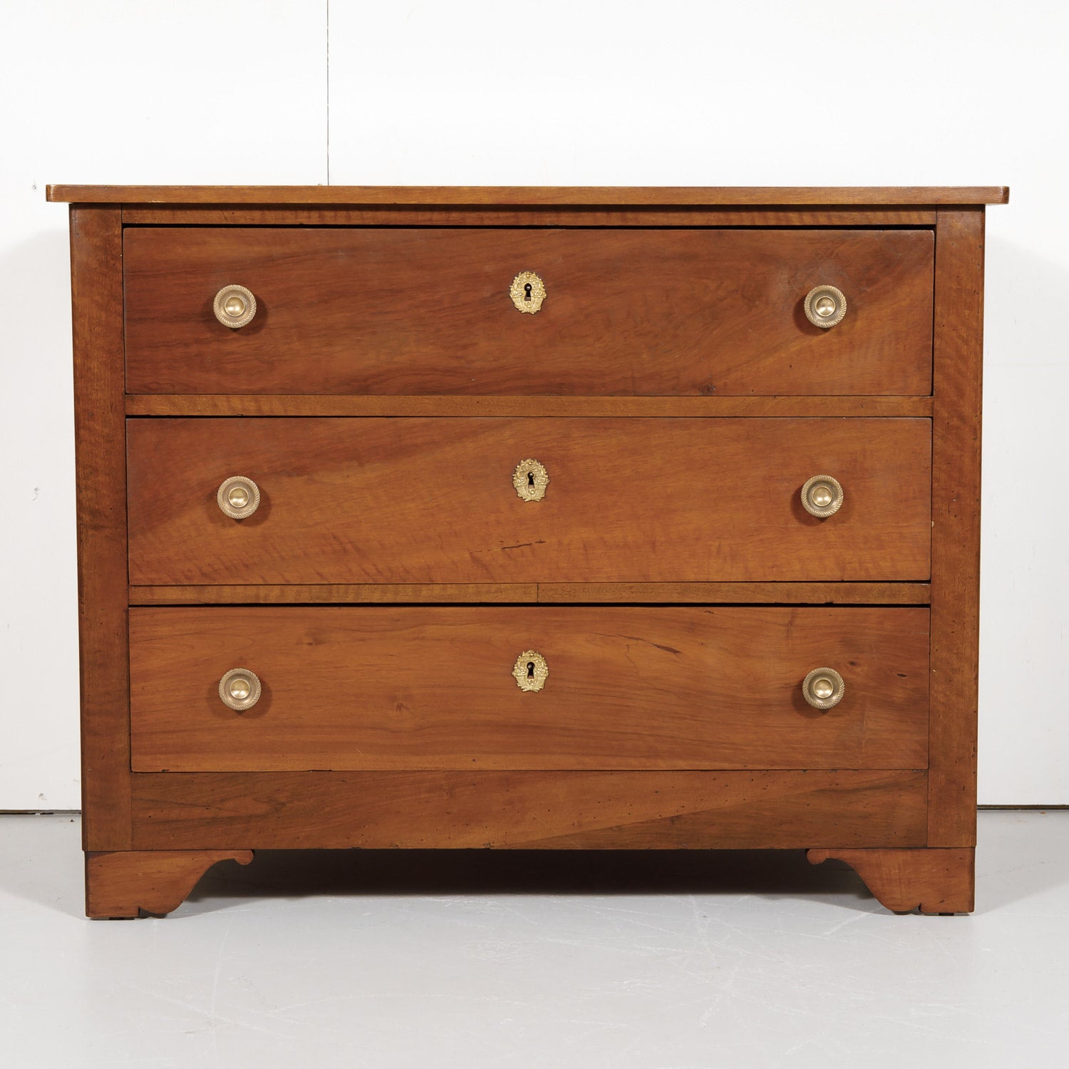 19th Century Restauration Period Three-Drawer Walnut Commode