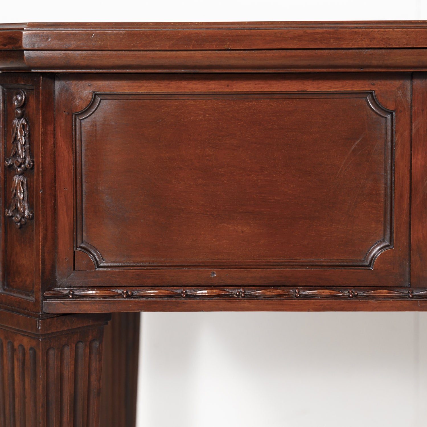 19th Century French Louis XVI Style Walnut Bureau Plat or Desk with Leather Top 