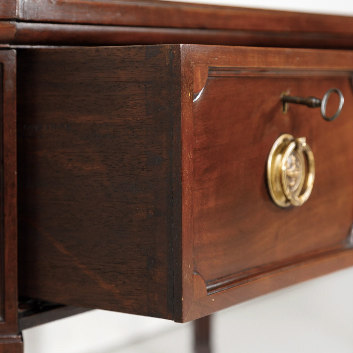 19th Century French Louis XVI Style Walnut Bureau Plat or Desk with Leather Top 