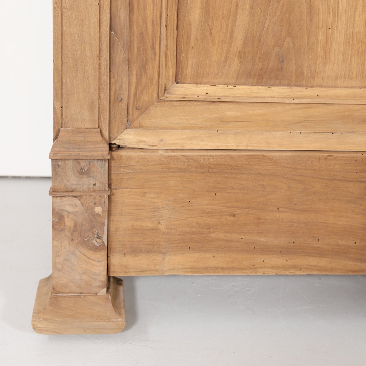 19th Century French Restauration Period Bleached Walnut Bibliotheque or Bookcase