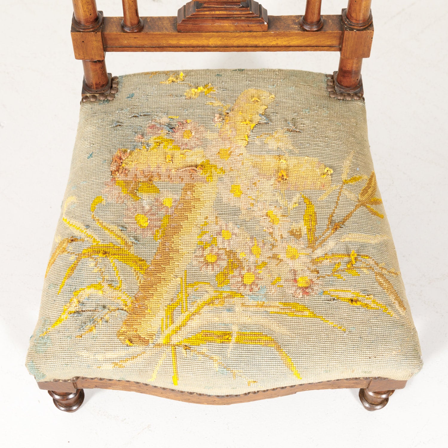 19th Century French Napoleon III Period Prie Dieu or Prayer Chair with Original Needlepoint 